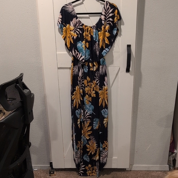 Lilbetter Tropical Off the Shoulder Maxi Dress with Sexy Slit 2XL - Picture 1 of 10